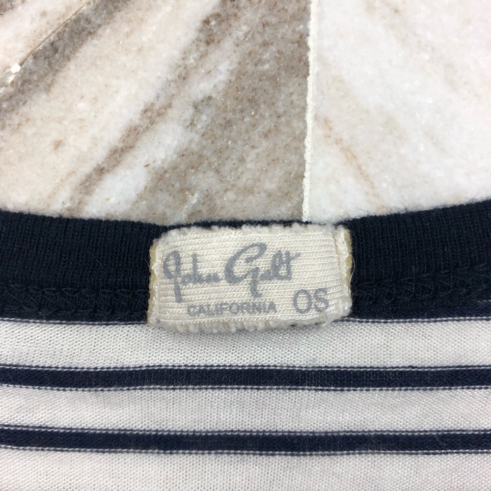 John Galt Striped Cropped Tee One Size Shirt - Picture 2 of 4
